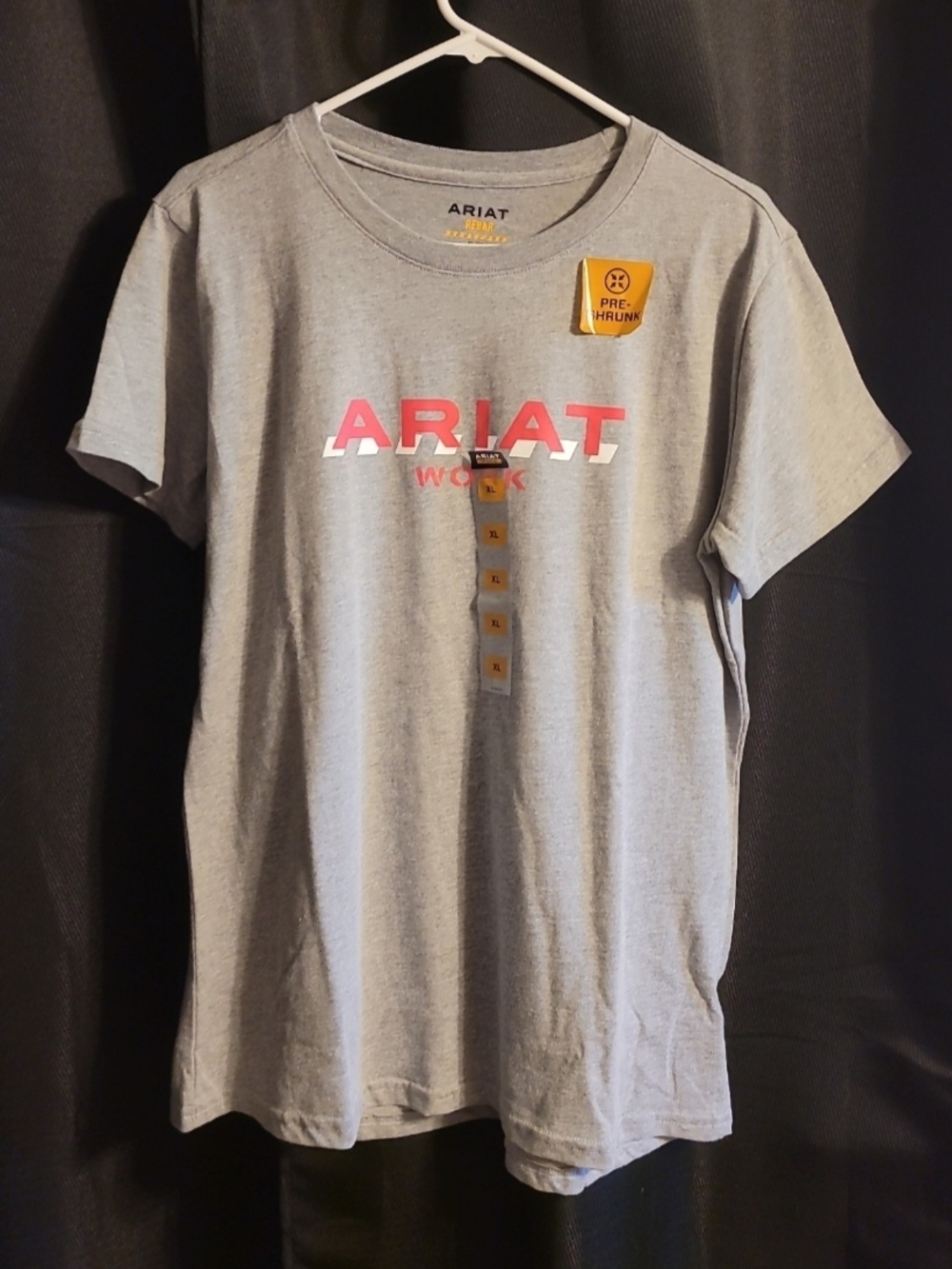 Ariat Gray Tee with Pink Logo